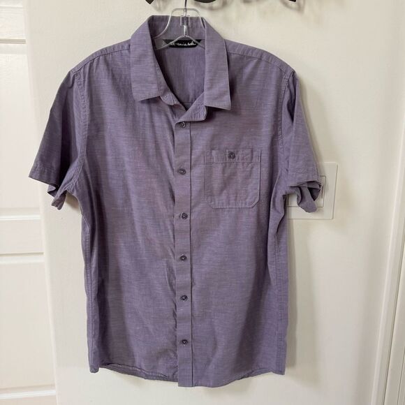 TravisMathew Studebaker Regular Fit Short Sleeve Shirt in Cadet Purple M NWOT - Picture 11 of 12